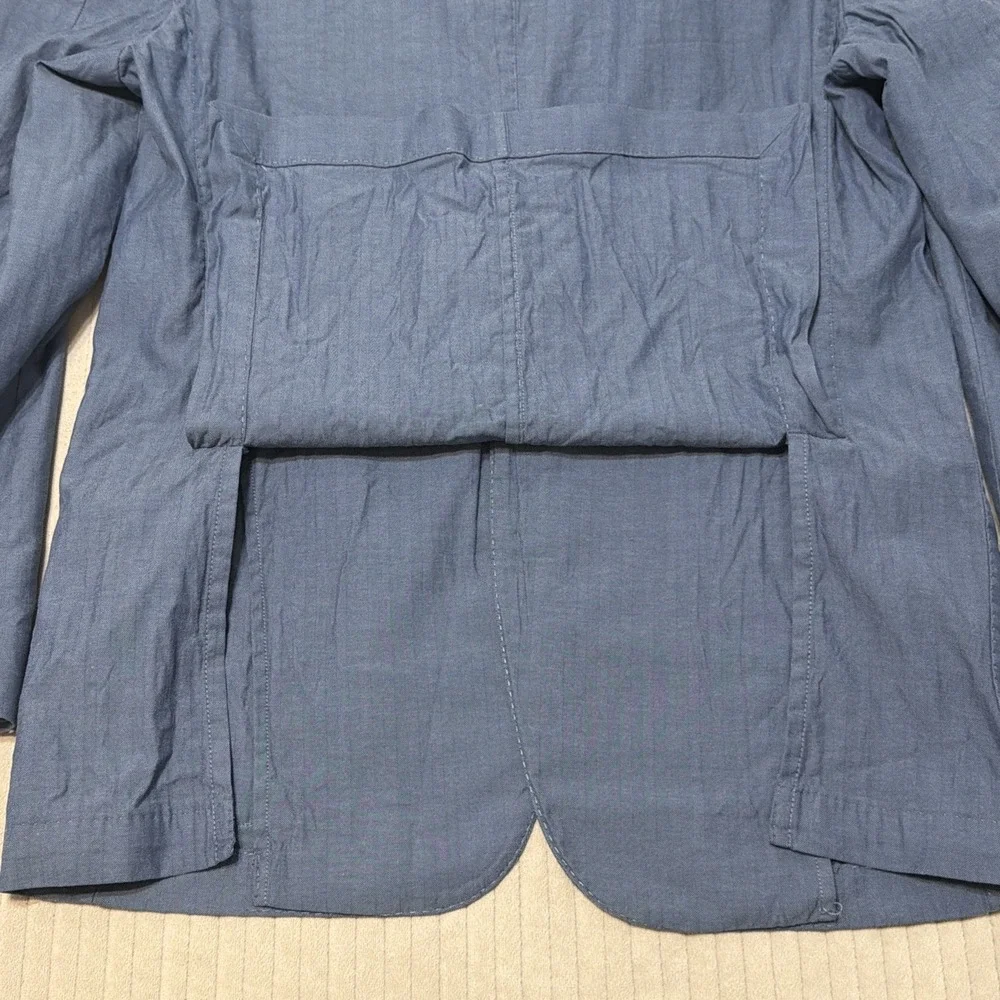 Rye 51 Blazer Men 40S Blue Miles Washed Jacket Preppy Sport Coat Unstructered